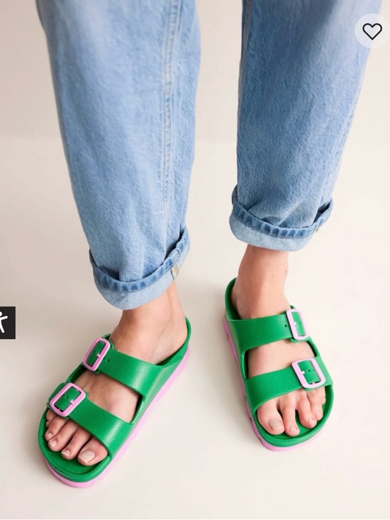 Boden Shoes - Boden Lyla double buckle sliders Green and Pink sz 38/us7